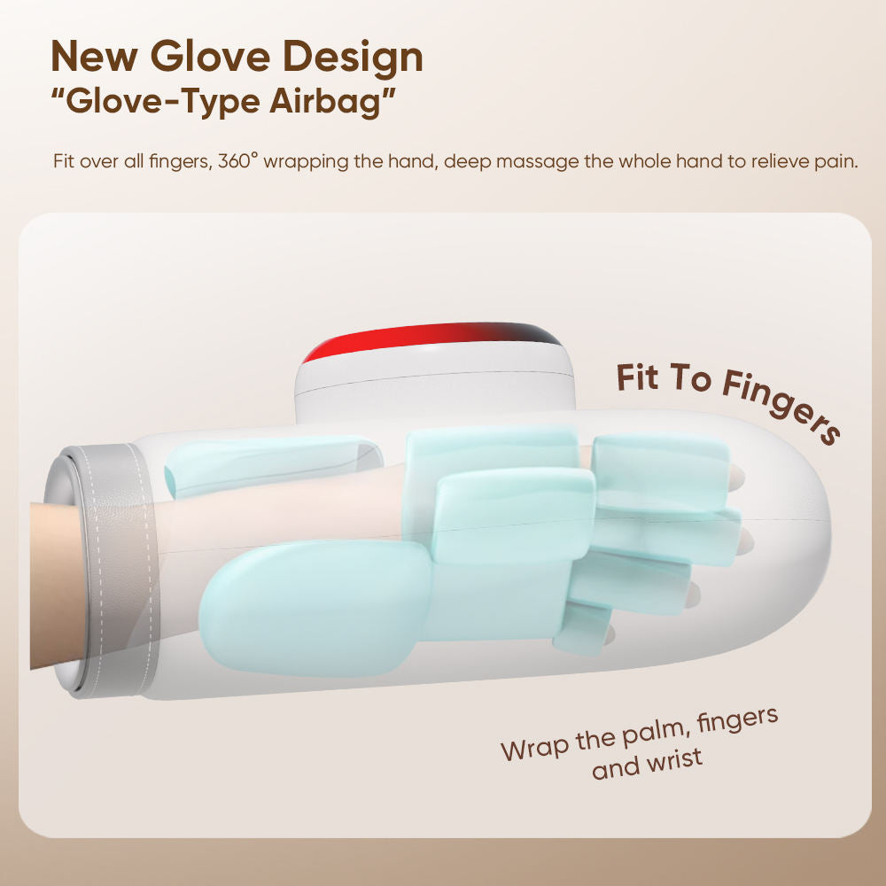 H222 Complete Hand Massage System with red light therapy, airbag compression and adjustable heat settings